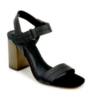 Splendid Miller Leather Block Heel Sandals Black